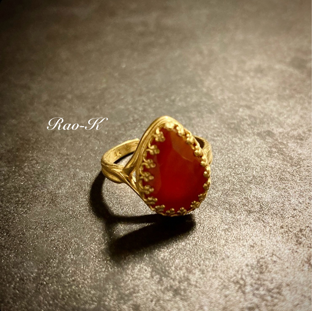 ✨ヨーロピアン・アンティーク調リング〜カーネリアン