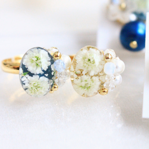 ブローチ ✩*॰本物のお花を✩*॰ ストーンつき