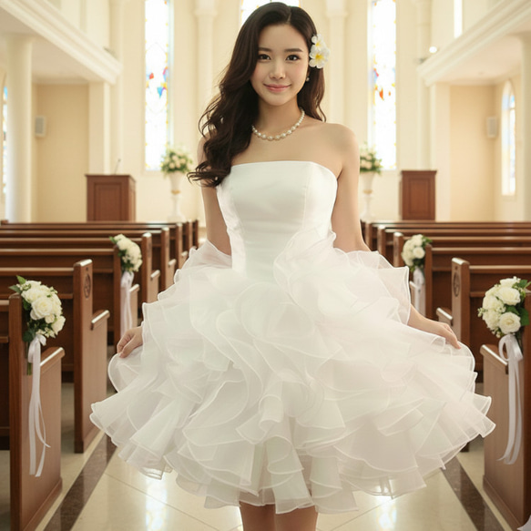 ウェディングドレス ミニ ショートドレス 白 フォトウェディング 結婚