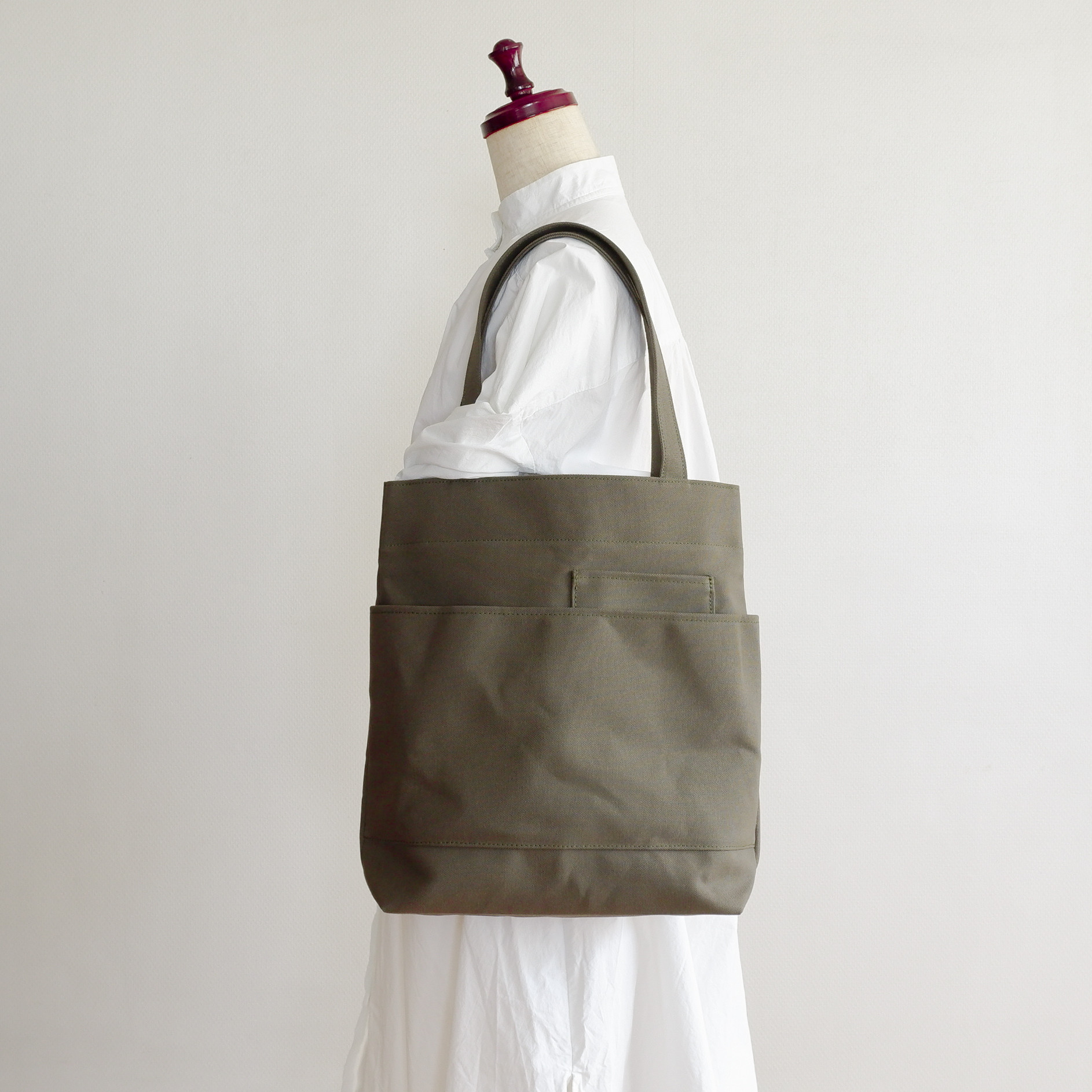 ダブルポケットトート オリーブ / 8号帆布 6,216円