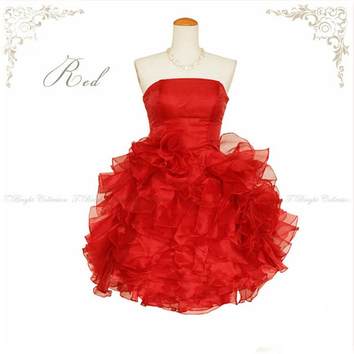 ドレス 赤 ミニ Aラインフレアミニドレス 赤 | ホステスドレス.com