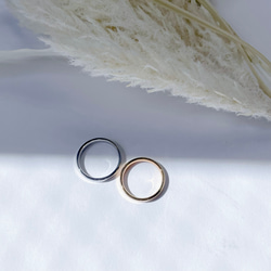 シンプルフラットリング 両面刻印 ステンレス 指輪 マリッジリング ペアリング 結婚指輪 ギフト 記念日 9枚目の画像