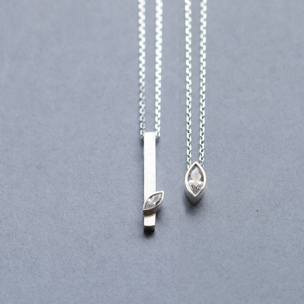 2コset) マーキス ペア ネックレス シルバー925