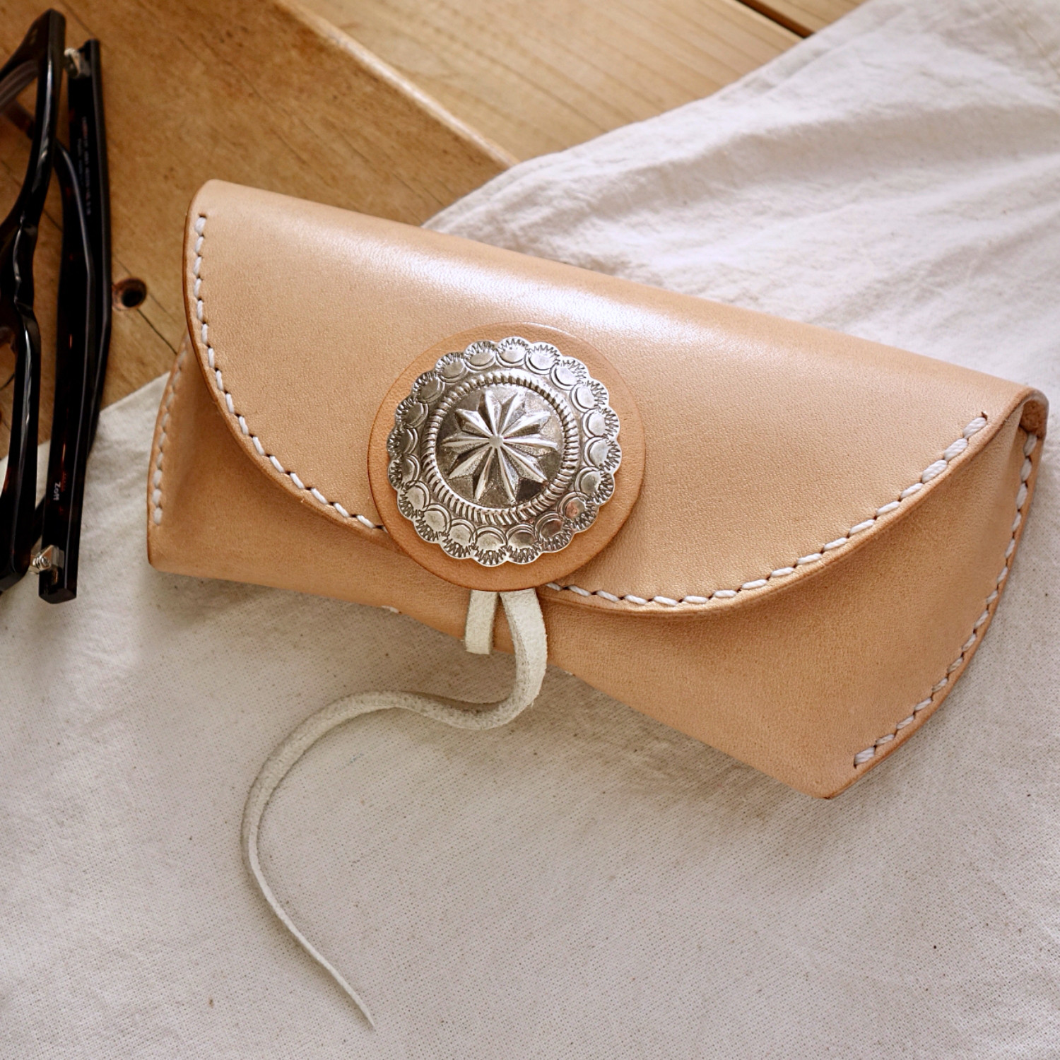 本革メガネケース サングラスケース ヌメ革 レザー ネイティブ FC-005