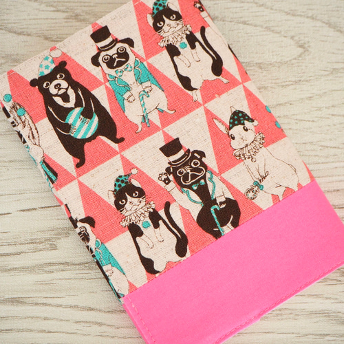 文庫本】ゴムバンド栞付ブックカバー 手帳カバー☆アニマル