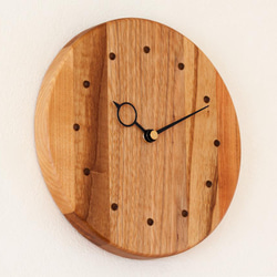 寄せ木の壁掛け時計　円形H 1枚目の画像