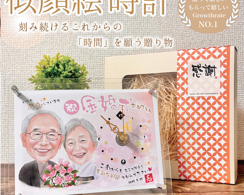 ☆オリジナル似顔絵 時計 オーダー メイド☆還暦 古希 喜寿 傘寿 米寿