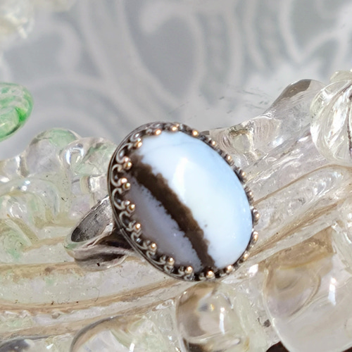 アーティストの石・・コモンオパールring（アンティークSC・SV925に