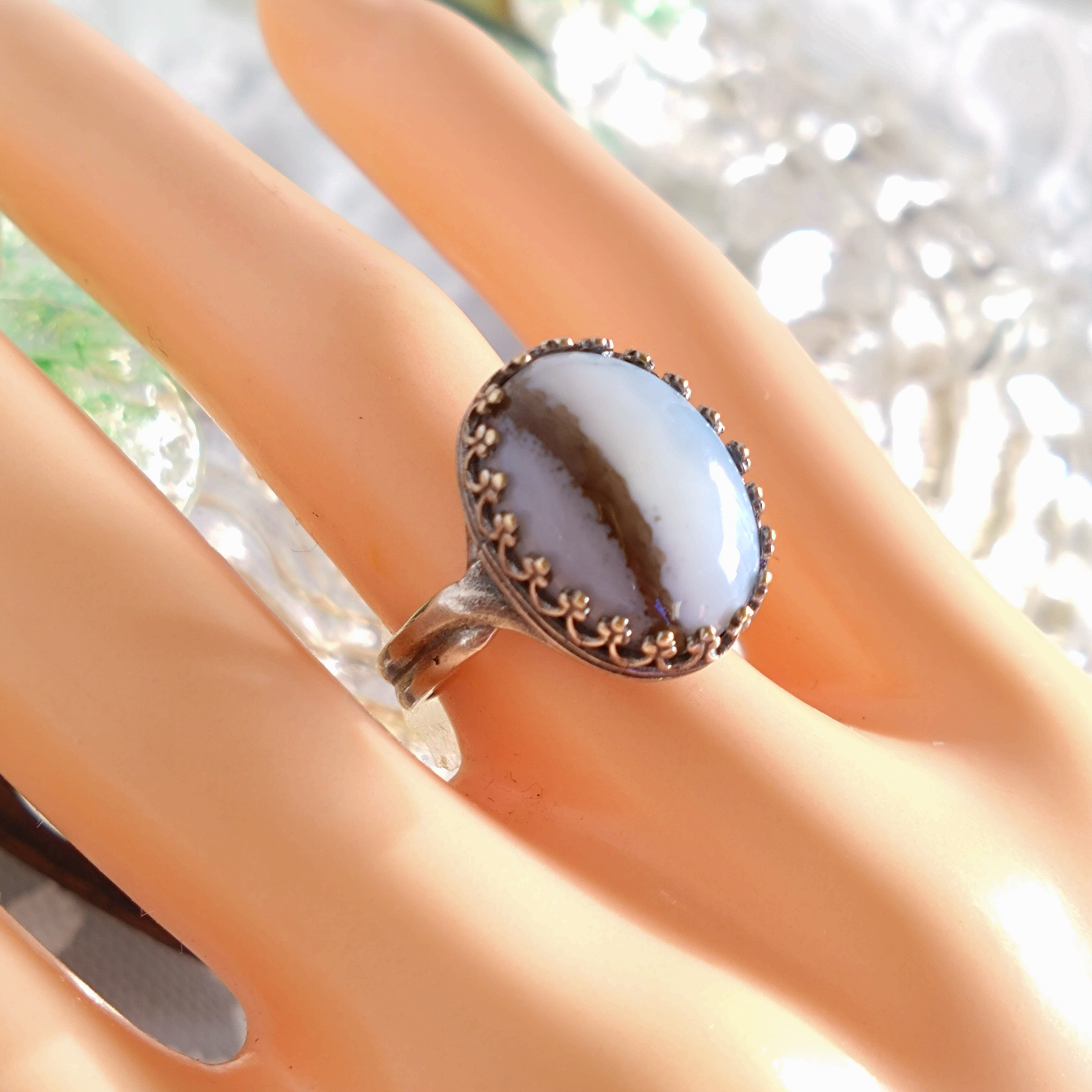 オパール k18 ダイヤ リング ルース鑑定書付き アーティストの石