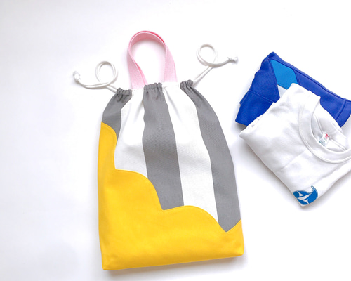 体操服袋・お着替え袋 】ナップサックに変更OK！ ストライプ