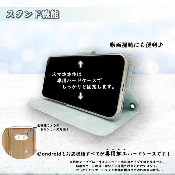 再販×7♪『チューリップや綿毛』水彩画♪iPhone14/android 多機種対応 スマホケース 手帳型 SE3 5枚目の画像