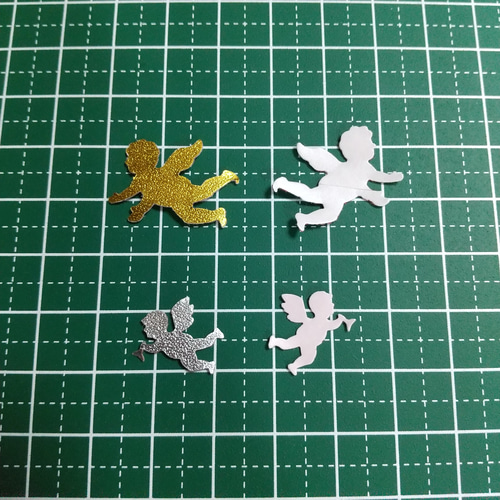 クラフトパンチ#1431メタリック 天使 50枚 フレークシール シール Y.I