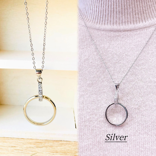 大切な指輪をネックレスに＊ 「細身」 リングホルダー ペアネックレス