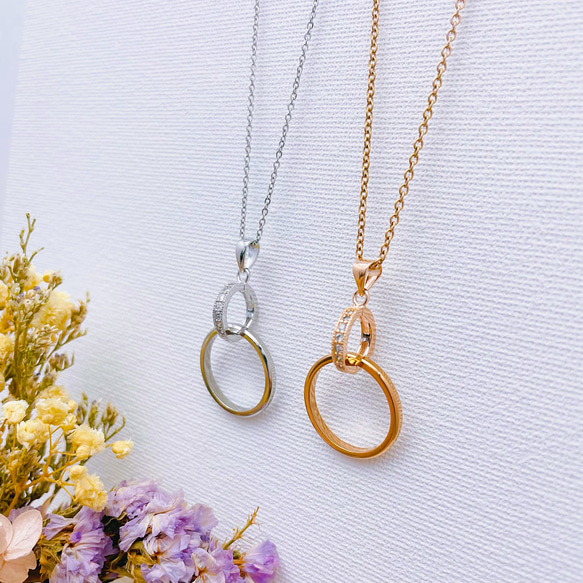 ネックレス ジュエリー リング その他まとめ売り!約1.6キロ、 大切な指輪をネックレスに＊ 「細身」 リングホルダー ペアネックレス