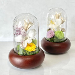 お供え仏花　【ガラスドーム付 対セット】 楽天市場】プリザーブドフラワー 仏花 ガラスドーム 一対【対