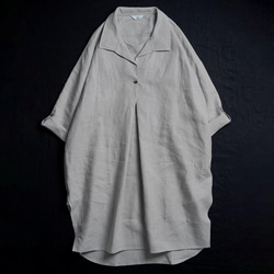 [wafu] Linen Dress layered style roll up / 亞麻本色 a085a-amn2 第9張的照片