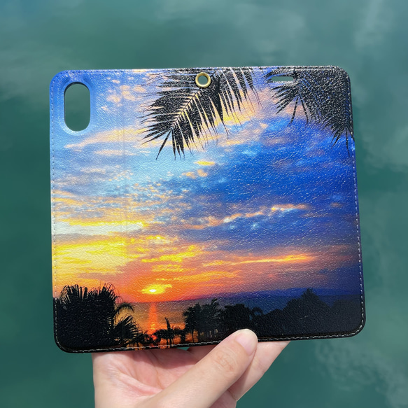 『sunset beach』ベルト帯無し 手帳型スマホケース【全機種対応・iPhone/Android】 1枚目の画像