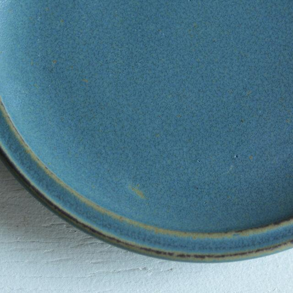 小皿　丸の小皿　碧　陶器 3枚目の画像