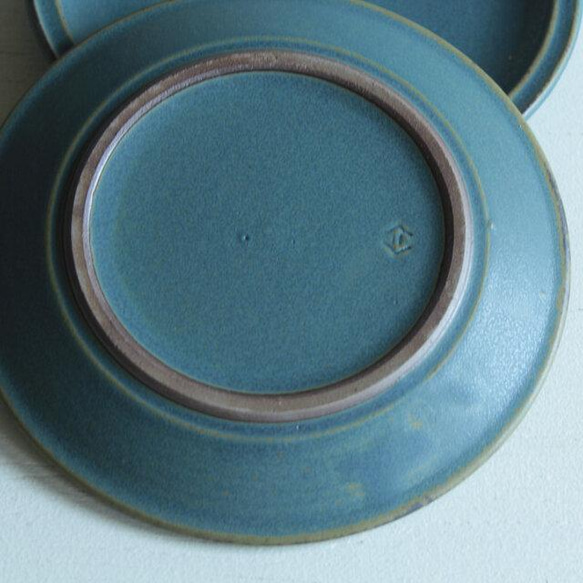 小皿　丸の小皿　碧　陶器 5枚目の画像