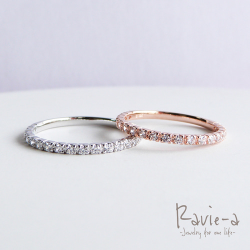 ピンキーリング エタニティリング 極細 シルバー925 プラチナ ピンク