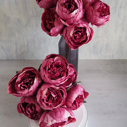 ボリューム満点！7輪咲き造花ピオニーブーケ【ホワイト】 7枚目の画像