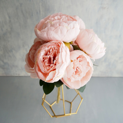 ボリューム満点！7輪咲きふんわりピオニーブーケ【ピンク】花器別売り 16枚目の画像