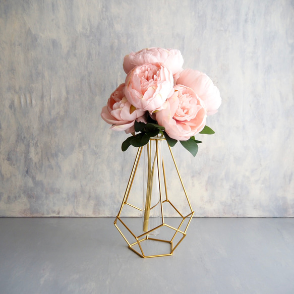 ボリューム満点！7輪咲きふんわりピオニーブーケ【ピンク】花器別売り 18枚目の画像