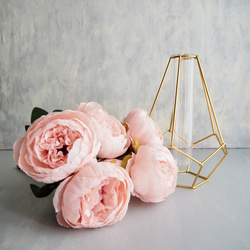 ボリューム満点！7輪咲きふんわりピオニーブーケ【ピンク】花器別売り 5枚目の画像