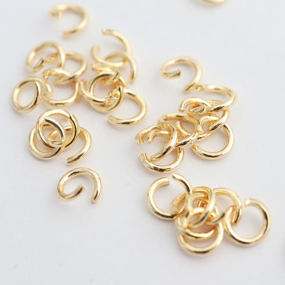 14KGF 真鍮製 オープン 丸カン 0.9mm×φ5mm 30個 4枚目の画像