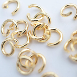 14KGF 真鍮製 オープン 丸カン 0.9mm×φ5mm 30個 1枚目の画像