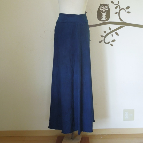 再入荷】asana ヘンプコットン ロングスカート121○草木染めインディゴ  