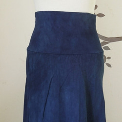asana ヘンプコットン ロングスカート121●草木染めインディゴ 6枚目の画像