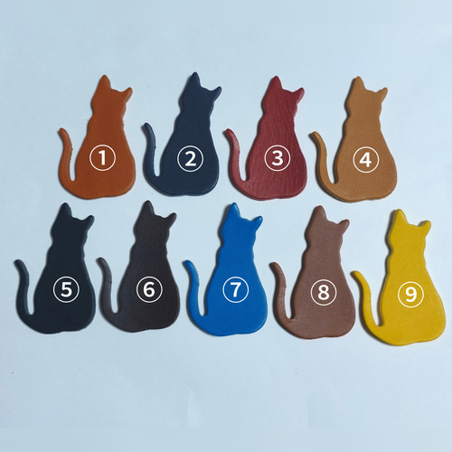 送料無料 名入れ 本革 ねこちゃんキーホルダー キーホルダー Red milk