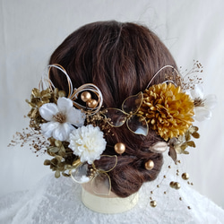 ヘッドパーツ•髪飾り〜ドライフラワー　前撮りなどに♡ ドライフラワー プリザーブドフラワー ヘッドドレス ヘッドパーツ 結婚