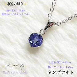 ◆希少石◆タンザナイト【最高級・宝石質・0.78 ct.】Silver925Top☆Jewelryネックレス☆送料無料！