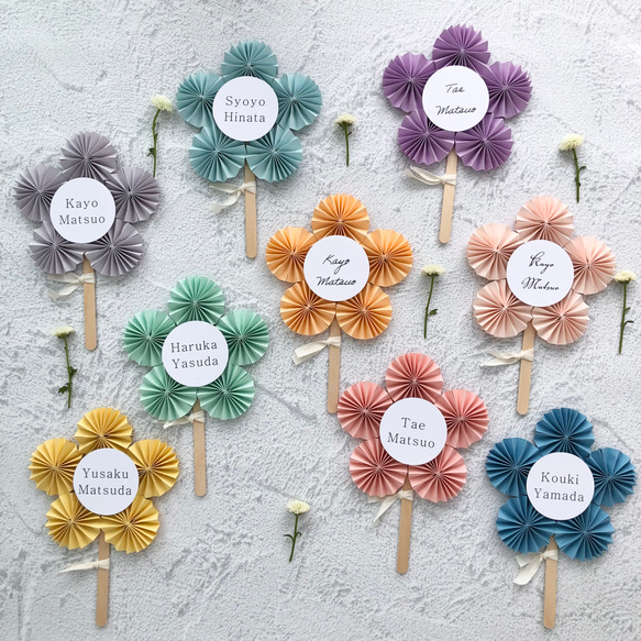 席札 お花の ロゼット フォトプロップス 名入れ 結婚式 結婚式準備