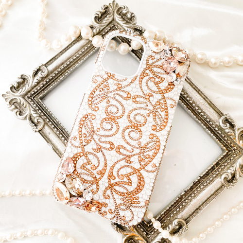 iPhone15pro,15他 全機種 ケース カバー スワロフスキー ビジュー