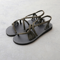 【Malapa Sandal】ナイロンストラップサンダル Risa LO カーキ フラットビーサン スポサン 2枚目の画像