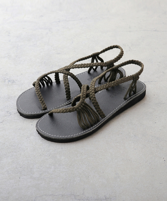 【Malapa Sandal】ナイロンストラップサンダル Risa LO カーキ フラットビーサン スポサン 2枚目の画像