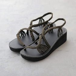 【Malapa Sandal】ナイロンストラップサンダル Risa HI カーキ 厚底 ビーサン スポサン 2枚目の画像