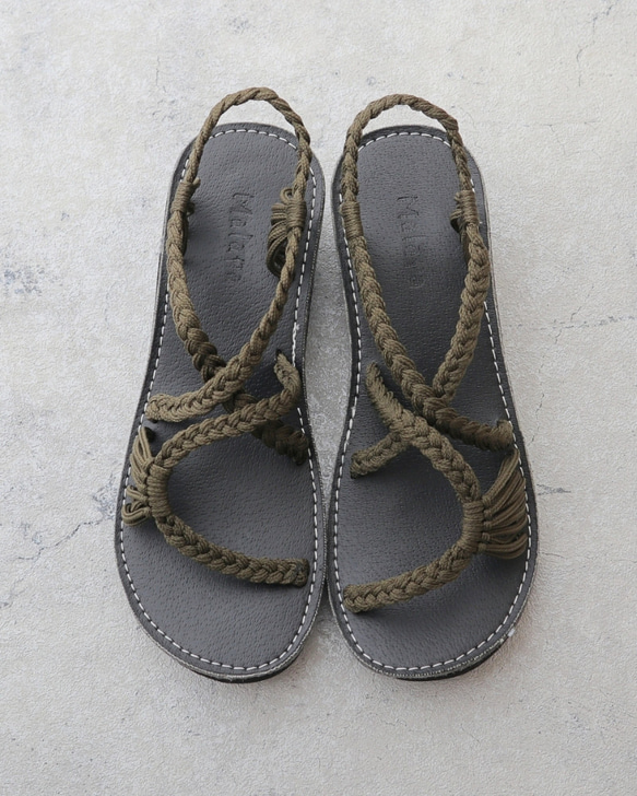 【Malapa Sandal】ナイロンストラップサンダル Risa HI カーキ 厚底 ビーサン スポサン 3枚目の画像