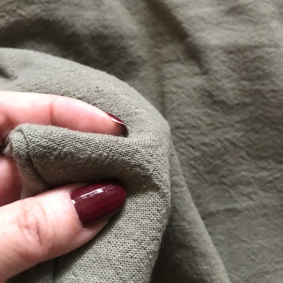 【再販】■10日内発送■グレイッシュカーキで大人の魅力。「秋リネンサロペットパンツ」麻 ロンパース ワイドパンツ 11枚目の画像