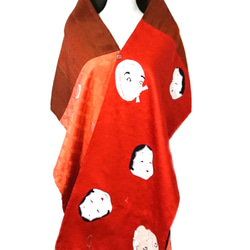スカーフNo.243 *賀正*日本傳統古布古董吉祥松櫻七寶條紋絲質圍巾 披肩 第10張的照片