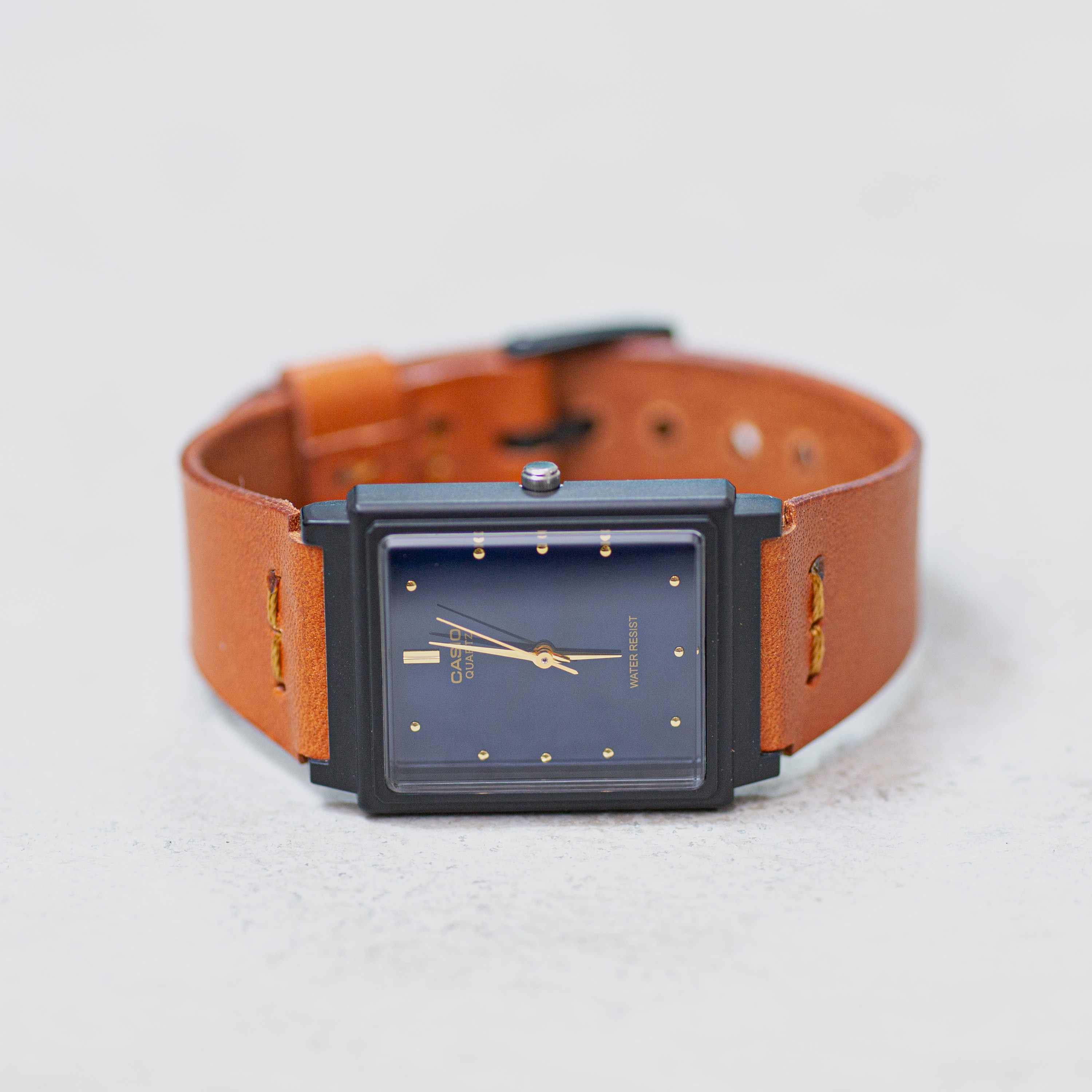 BL【春色ブルー】青い時計 レディース イタリアンレザー 革ベルト キャメル シンプル時計 生活防水