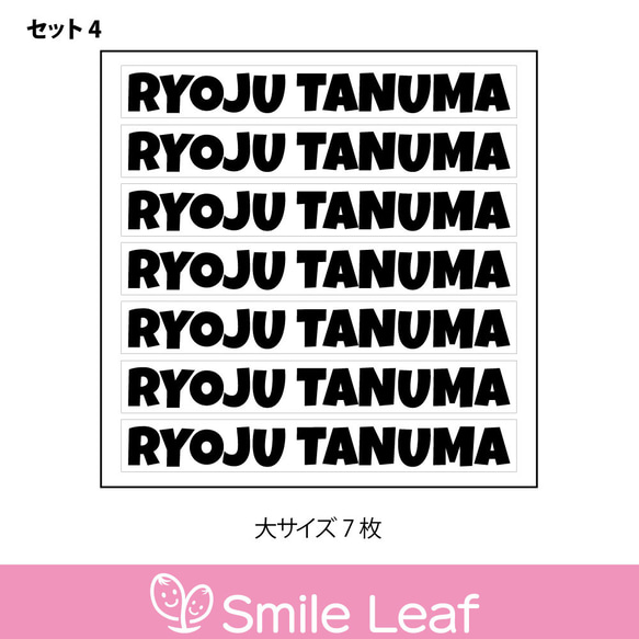 お名前シール 大サイズセット ローマ字バージョン カッティングステッカー　屋外　耐水　防水 4枚目の画像