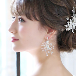 プリシラ イヤリング/ピアス(TE-02)|花嫁 小枝 シルバー ゴールド 大ぶり 結婚式 ウエディング 前撮り お色直 1枚目の画像