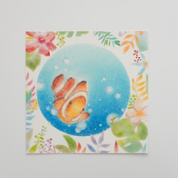 【複製画】「南の島のクマノミちゃん」　ニモ　パステルアート　動物　熱帯魚　イラスト 5枚目の画像