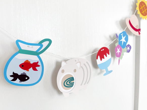 夏の季節のガーランド日本の夏の夏休み 4枚目の画像