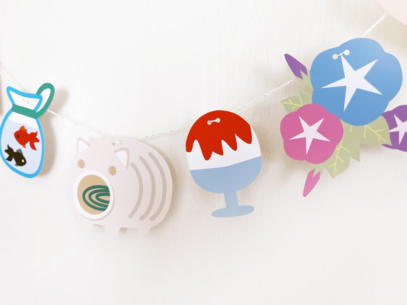 夏の季節のガーランド日本の夏の夏休み 3枚目の画像