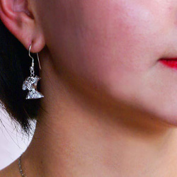 雙雪納瑞銀耳環 [免運費] 可愛的銀雪納瑞耳環，有蓬鬆的鬍鬚和眉毛 第11張的照片